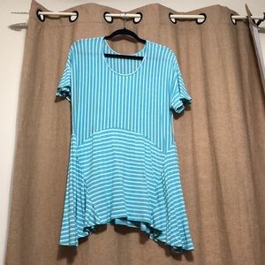 Fashion 10 Striped Tunic Top 1X